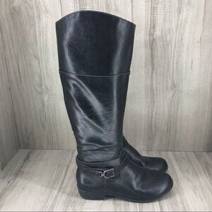 Natural Soul Boots Women's 6 Variant Black Riding Tall Knee High Sidee Zip